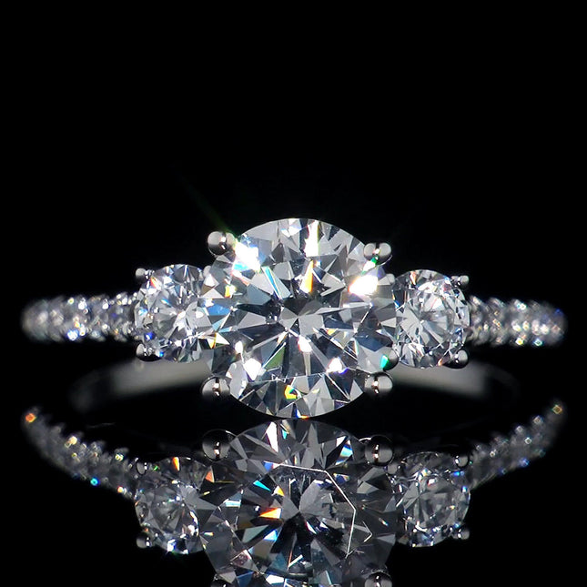 Drie Ronde Diamant Sirkoonringe
