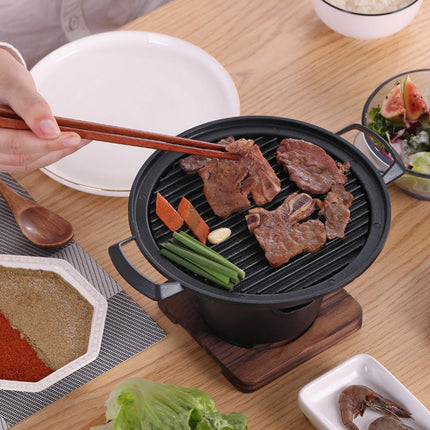 Mini BBQ Grill Alcohol Stove Home Smokeless Barbecue Grill Outdoor BBQ Plate Roasting Meat Tools