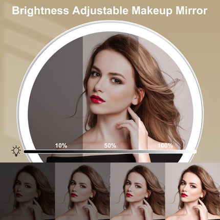 1Pc 7.48In 5X Magnifying Lighted Makeup Mirror Dimmable Magnification Mirror With Lights Lighted Vanity Mirror With 3 Light Colors