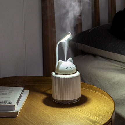 Ultrasoniese Lugbevochtiger vir Tuis Kantoor Spotprent Konyn 250ML USB Essensiële Olie Verstuiver LED Lig Lamp