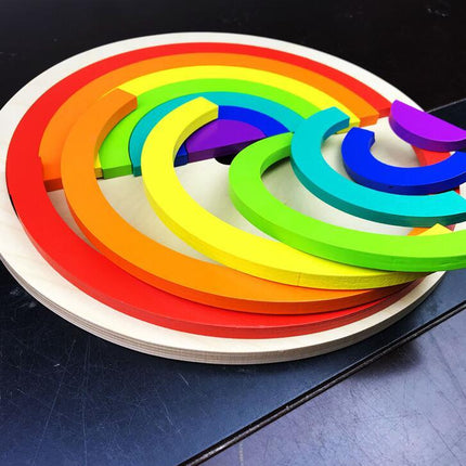 Jigsaw Puzzle Large 12-piece Arch Bridge Rainbow Building Blocks Early Childhood Education Toys
