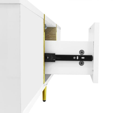 Wit Hoogglans Koffietafel, Modern En Eenvoudig, Met 2 Laaie