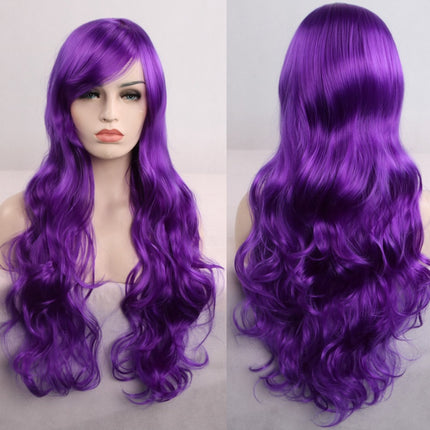 Anime cos wig color 80cm long curly cosplay role playing