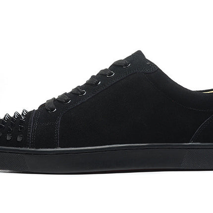 Low-cut frosted-toe spiked sneakers