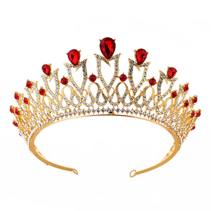 New Wedding Accessories Headband Korean Sweet Princess Alloy Rhinestone Multicolor Bridal Crown Headdress