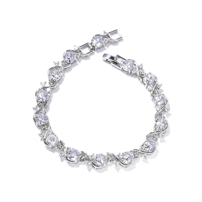 Women's Round-shaped Zircon-inlaid Bracelet