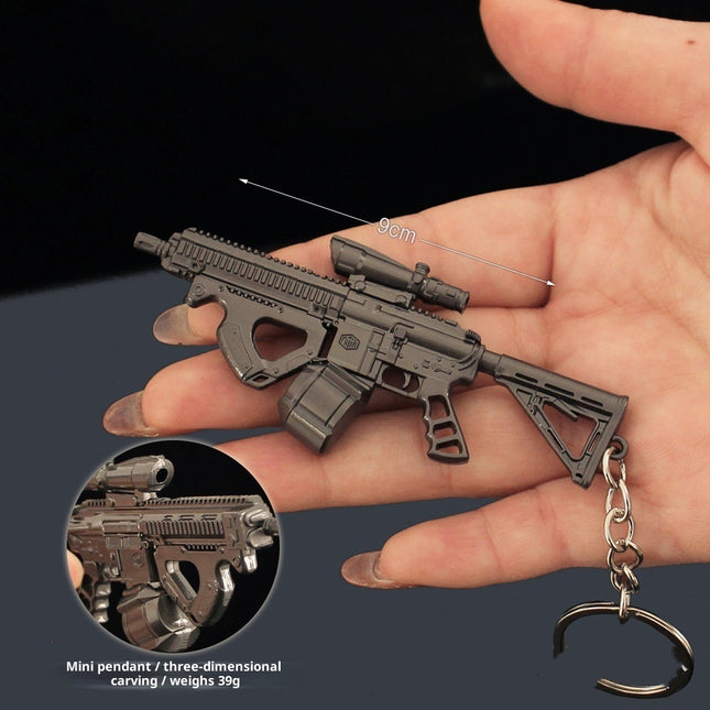 Mini FH416 Assault Small Gun Model Alloy Keychain Pendant