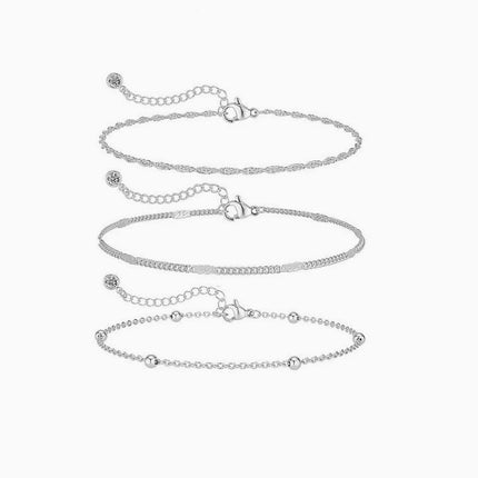 Personalized Trend Design Popular Heart-shaped Satellite Adjustable Anklet Suit