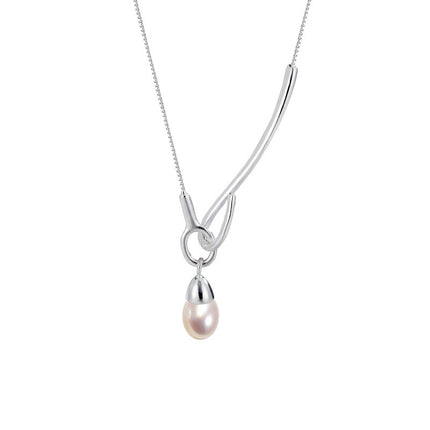 S925 Sterling Silwer Balk-styl Pêrel Halssnoer Vir Vroue