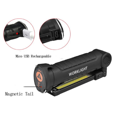 COB LED Tactical Flashlight USB Rechargeable Torch Waterproof Work Light Magnetic Lanterna Hanging Lamp For Night Lighting