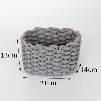 Nordic Wind Hand-woven Thick Cotton Rope Storage Box Simple Storage Basket