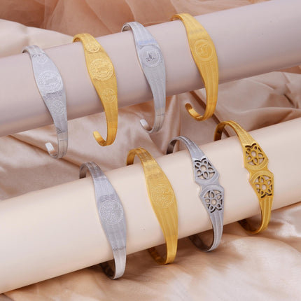 Chinese-styl Patroon Hol Titaanstaal Armband Vir 'n Sierlike Voorkoms