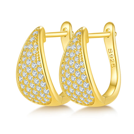Top-quality Moissanite Luxury And Fashionable Light Luxury Jewelry Silver Stud Earrings S925 Silver Plated Platinum