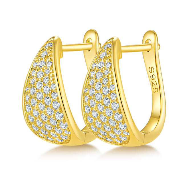 Top-quality Moissanite Luxury And Fashionable Light Luxury Jewelry Silver Stud Earrings S925 Silver Plated Platinum