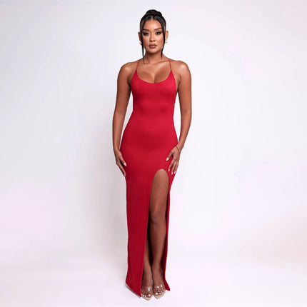 Women's Solid Color Sexy  Back Split Long Skirt