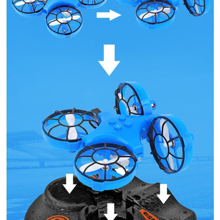 RC Boat Water Land And Air Four-Axis  Hovercraft Three-in-one Multi-function Toy One-button Tumbling Mini Drone