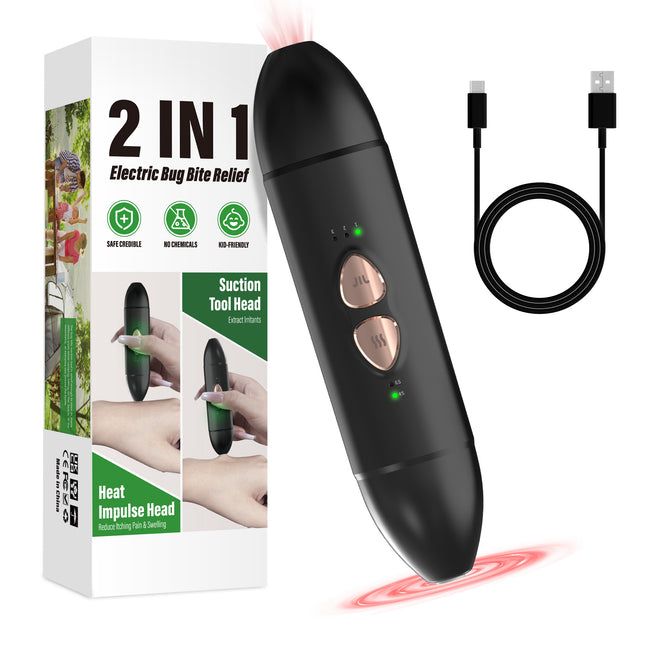 2-in-1 Elektriese Insekbytkoors Suigbytgif Anti-jeuk Instrument