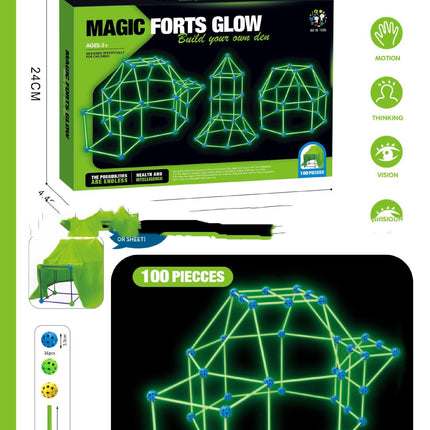 Fort Building Kit Construction Blocks Set Kids Toy Tents Fortress Builder Castles Tunnels Diy 3d Play House For Children Gift