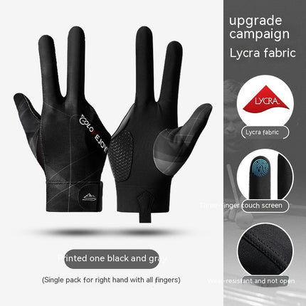 New Indoor Billiard Gloves Non-slip Wear-resistant Breathable Three-finger Gloves Single Pack