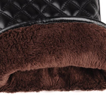 Men's Pu Leather Embroidered Lattice Gloves