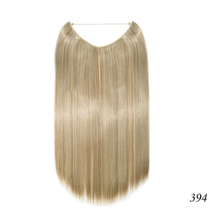 S-noilite 20 inches Invisible Wire No Clips in Hair Extensions Secret Fish Line Hairpieces Silky Straight Synthetic