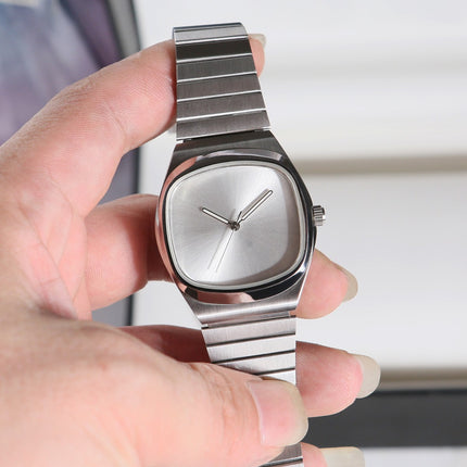 Versatile Sleek Stainless-steel Quartz Watch For Young Professionals