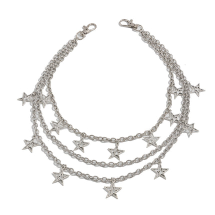 Punk Fashion Five-pointed Star Multi-layer Phants Zipper Jeans Ornaments