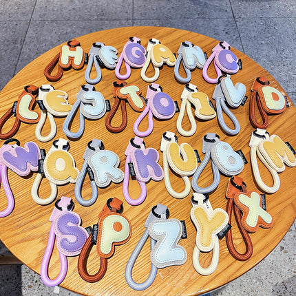 Kreatiewe Spotprent Leer 26 Letters Sleutelhanger Vir Vroue