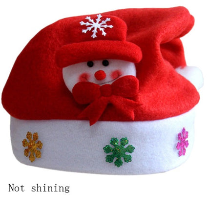 Christmas Decorations Non-woven Cartoon Applique Luminous Hat
