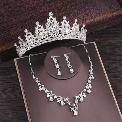 Bruids Rhinestone Kroon Halsnoer Stel Trou Bykomstighede