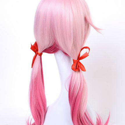 Cosplay animasie Pienk dubbelponiestert pruik