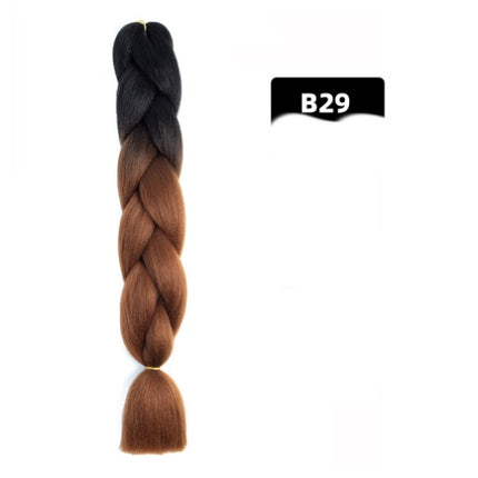 Color Big Braid African Chemical Fiber High Temperature Silk Wig Gradient