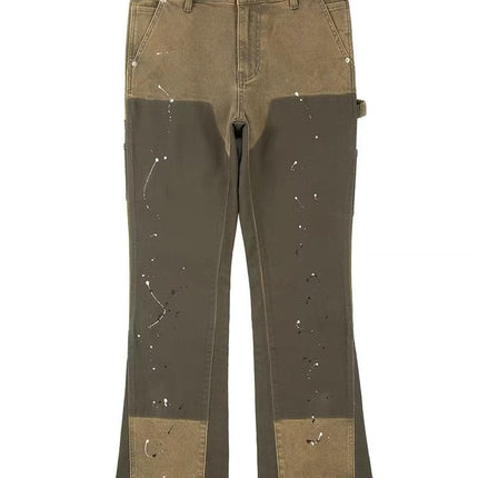 Leisure Washed-out Micro-elastic Tooling Denim Logging Pants