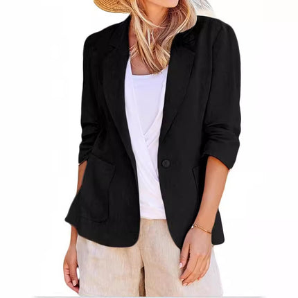 Solid Color Suit Collar Single-breasted Suit