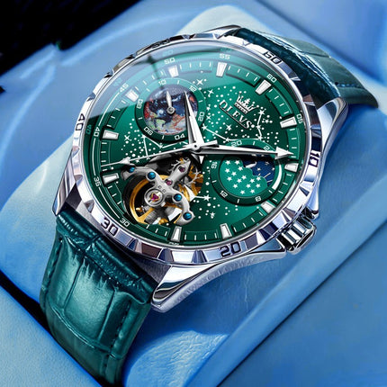 Fashion Starry Sky Mechanical Watch Business Hollow Waterproof Men