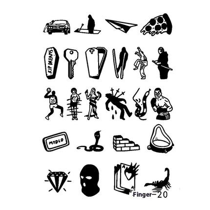 Herbal Juice Tattoo Sticker Sweat-proof Non-reflective Finger Niche Stickers