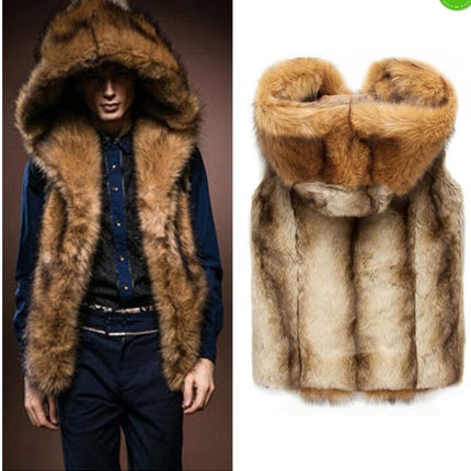 Hooded Faux Fur Vest