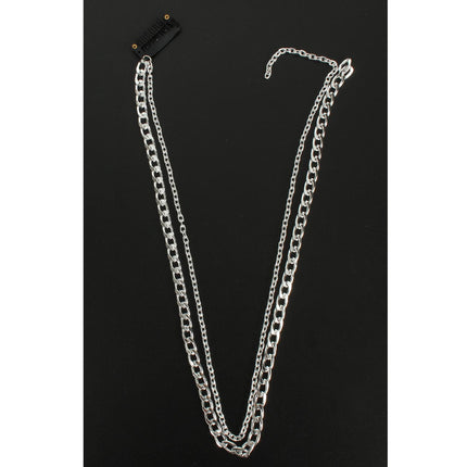 Haarbyvoegsel-ketting, silwerplateerd, met kwassies, haarketting