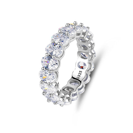 S925 Sterling Silwer Duif Eier Ring Vir Vroue, Diamant Ingelêde Hart & Pyl Sirkoon Band Ring, HW Styl Stapelbare Veelsydige Europese-Amerikaanse Mode, Groothandel
