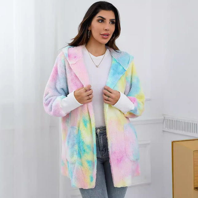 Hooded Coral Fleece Cardigan Coat