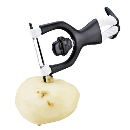 Handheld Fruit Vegetable Peeler Creative Plastic Character Standing Stainless Steel Slicer