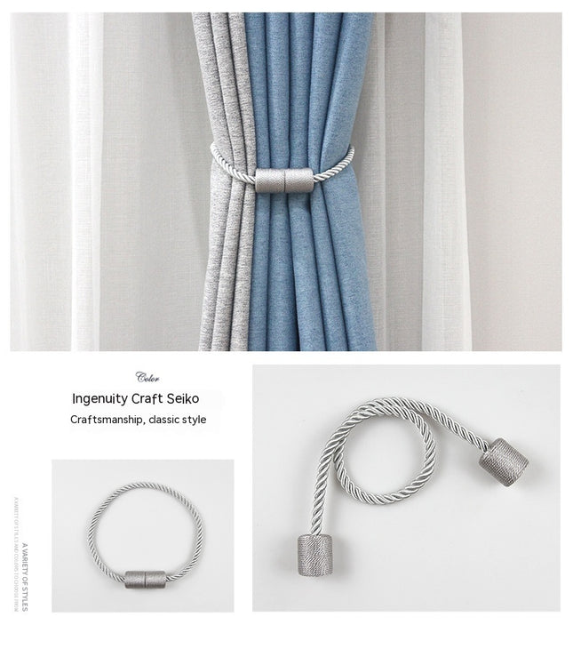 Cylindrical Curtain Bandage Magnetic Buckle Installation-free