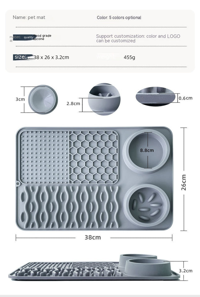 Pet Multi-functional Silicone Plate Non-slip Leak-proof