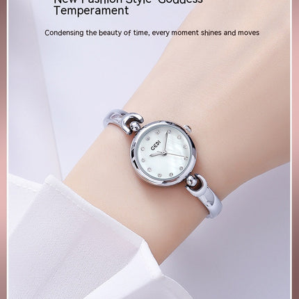 Eenvoudige Ontwerp Klein Sierlike Ronde Wyser Armband Horlosie Kwarts Horlosie