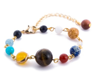 Heelal Sterrestelsel Agt Planete Sonnestelsel Voogster Natuursteen Krale Armband