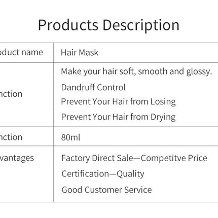 Deep Moisturizing Hair Mask Soft Hair Conditioner Hair Care