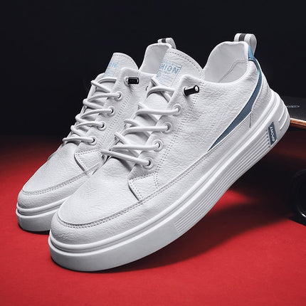 Men's Spring And Autumn Leather Casual Sneakers