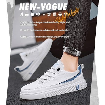 Men's Spring And Autumn Leather Casual Sneakers