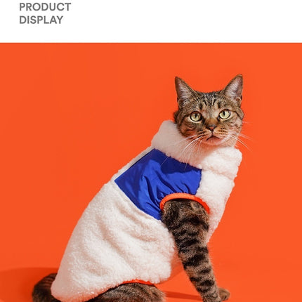 Winter Warm Pet Kitten Turtleneck Zipper Velvet Vest Winter Cold Vest