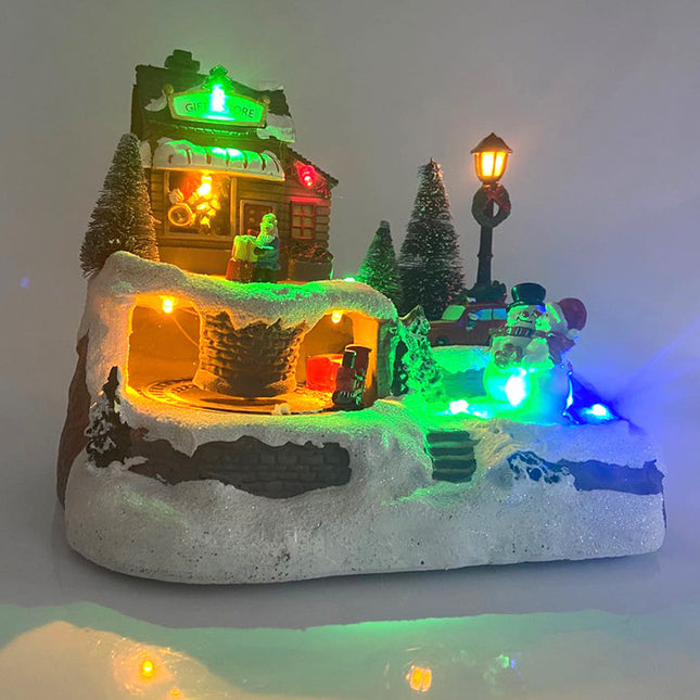 Christmas Glowing LED Light Music House Christmas Decorations